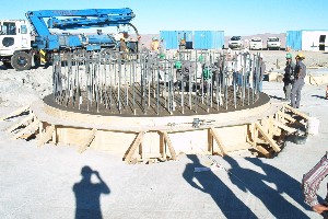 Vista telescope foundation post pouring