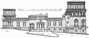 Line drawing of observatory building