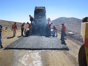 Vista road at the start of asphalting