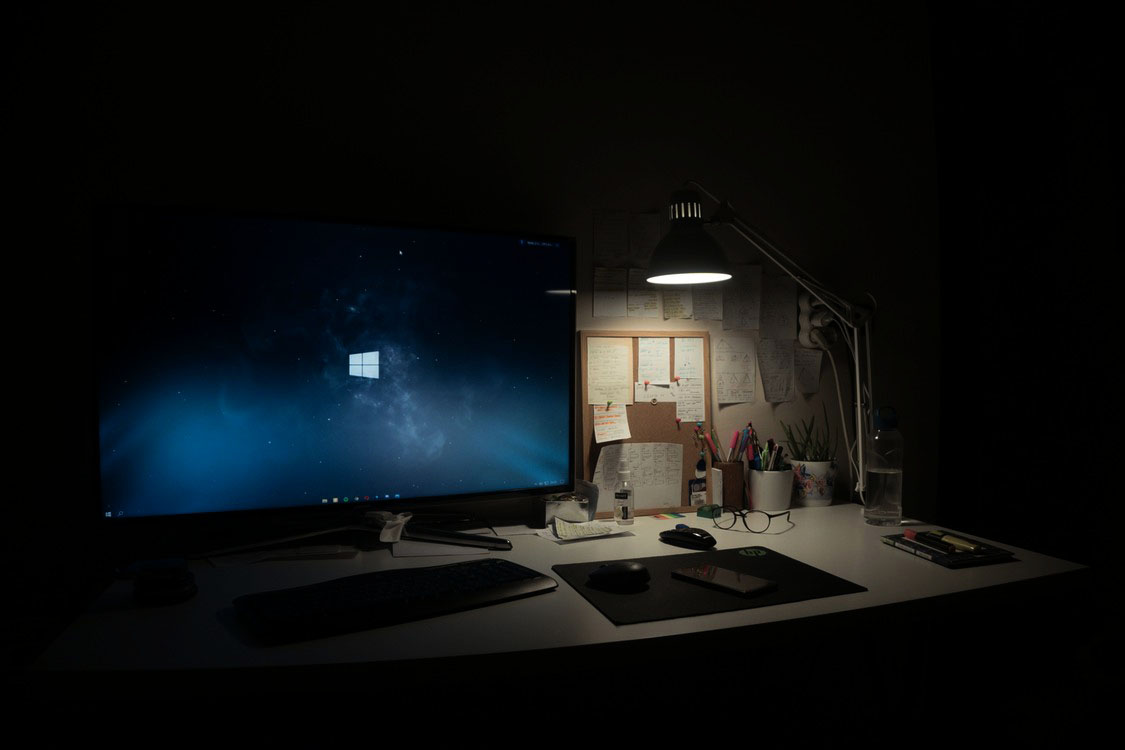 Late night in front of a computer