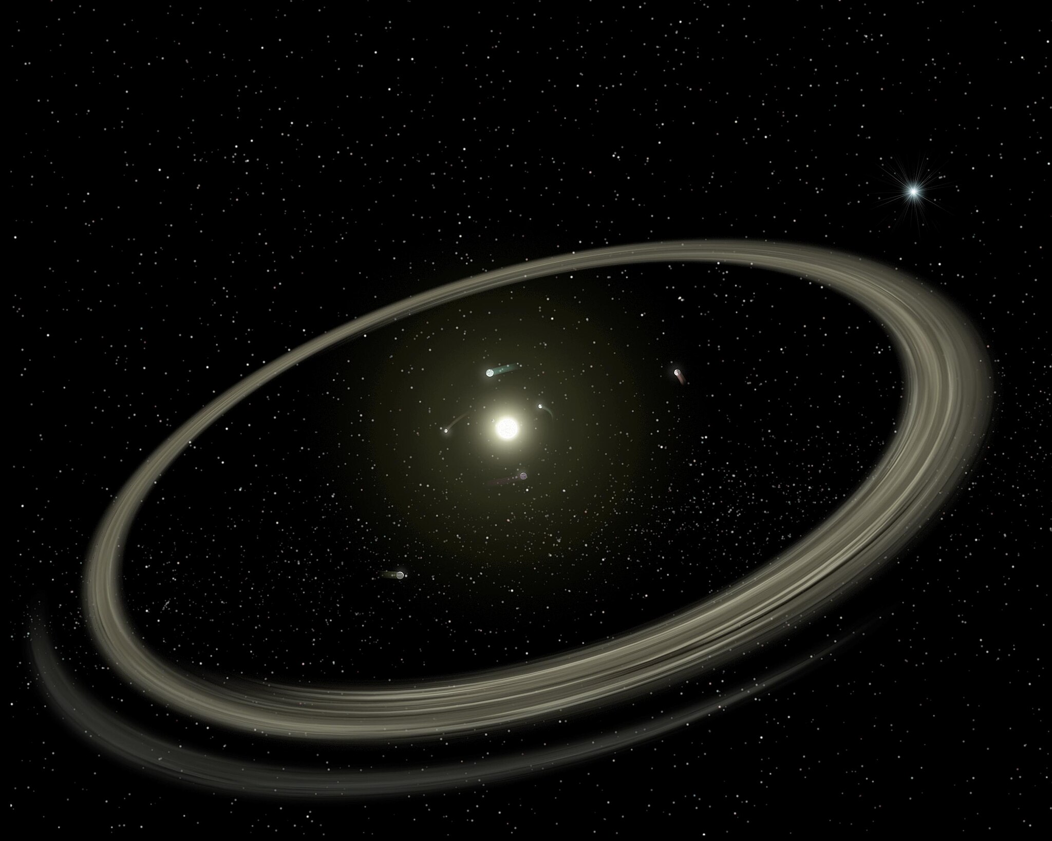 An artist's impression of a planetary system