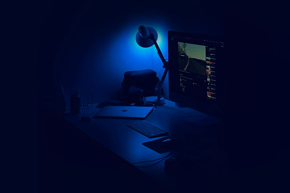 Late at night with a computer
